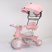 Tricycle en plastique pour tout-petits Mishore modèle 531, vente en gros d'usine, pour les enfants de 18 mois à 5 ans, poignée de poussée rotative et réglable