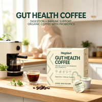 Suplemento de Café en Polvo con Extracto de Hongo Chaga Orgánico de Marca Privada OEM, Contiene Probióticos, Beneficioso para la Salud Intestinal