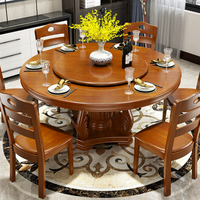 Moderne Runde Massivholz-Esstische und -Stühle Bjflamingo Runder Tisch mit Drehplatte