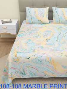 High Quality 100% Cotton Marble Pattern <b>King</b> <b>Size</b> Bedsheet 108x108 Inch Jumbo Bed <b>Sheet</b> Set with 2 Pillow Covers for Home Decor - Product Image 3