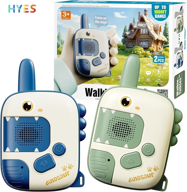 Huiye Dinosaur Kids Walkie Talkies Toy Handheld Long Range Mini Walkie Talkie Toys Cartoon Early Educational Toys for Kids Gifts