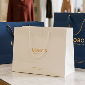 Luxury Brand Custom <strong>Logo</strong> Shoes Clothing Tote <strong>Bag</strong> White Art <strong>Paper</strong> Brush <strong>Print</strong> Gift <strong>Paper</strong> Packaging for Boutique Candle Shopping - Product Image 3