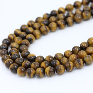 Vente en gros de pierres précieuses en vrac 4mm 6mm 8mm 10mm Perles d'œil de tigre brun naturel pour la fabrication de bracelets et de bijoux - Product Image 3