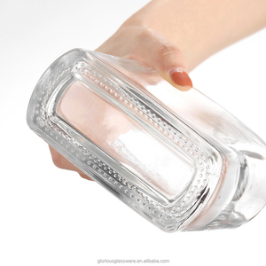 Bouteille à liqueur en cristal sans plomb haut de gamme, ovale plate avec bouchon en liège, pour spiritueux, whisky, vodka, tequila, brandy, <span class=keywords><strong>XO</strong></span> - Product Image 4