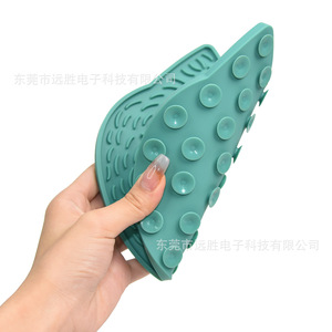 Cat Slow Feeding <b>Mat</b> Food Grade <b>Silicone</b> Anti Choking Licking <b>Mat</b> For Pets Rounded Shape 182x180x10mm - Product Image 3