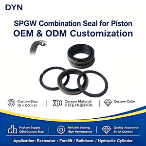 Joint d'étanchéité bidirectionnel DYN SPGW en PTFE modifié pour tous les vérins hydrauliques robustes - Product Image 1