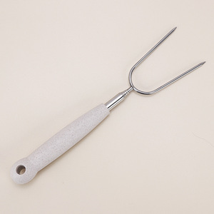 Fourchette de Barbecue télescopique d'extérieur bâton de Barbecue en acier inoxydable outils de Barbecue accessoires de Barbecue avec poignée en <span class=keywords><strong>paille</strong></span> - Product Image 4