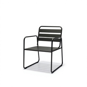 Chaise de jardin en acier avec pieds sabre, durable, très vendue, contemporaine, en métal, portable, légère, pour usage extérieur, Lumetal - Product Image 1