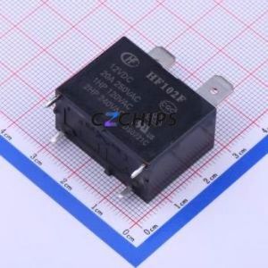 HF102F-12VDC Power Relay Through hole Component THT,16x30.5mm Relay 12V 1 Normally Open: 1A SPST-Normally Open::: 4 20A-250VAC - Product Image 1