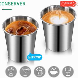 Verres à shot en acier inoxydable 301-400 ml, forme cylindrique, lavables au lave-vaisselle, réutilisables pour les fêtes et les bars, lot de 8 - Product Image 4