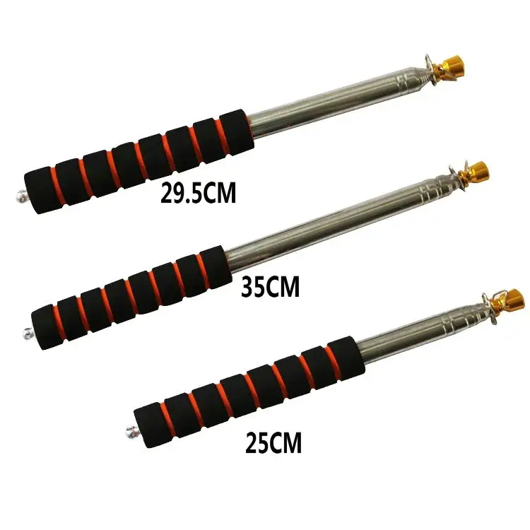 PVC Flexible Grip Handle Flag Pole Telescopic Stainless Steel Portable Golden Top Guide Flag Pole