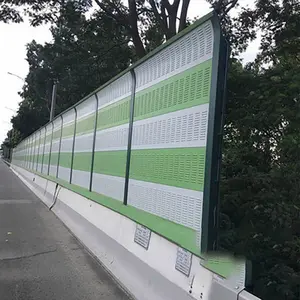 Barrière anti-bruit pour le trafic routier panneau anti-bruit matériau en aluminium mur anti-bruit en métal perforé temporaire