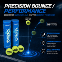 Balle de tennis ODEA Odil Tennis Passion certifiée ITF, durable, haute élasticité, résistante aux chocs, pression d'air 90 mm 40 g