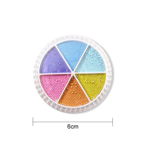 6 Grilles Nail Art Métal Coloré Caviar Perles <span class=keywords><strong>Mini</strong></span> Boule d'Acier Perles Multi-Tailles <span class=keywords><strong>Macaron</strong></span> Couleur Nail Art Caviar - Product Image 4