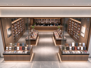 ออกแบบตกแต่งภายในร้านหนังสือสมัยใหม่ ชั้นวางหนังสือไม้ และเฟอร์นิเจอร์สำหรับร้านค้าปลีก - Product Image 3