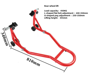 Accessori Moto Universali 1 Coppia di Cavalletti Alza Moto <span class=keywords><strong>Anteriore</strong></span> e Posteriore Regolabili in Acciaio - Product Image 6