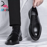 Chaussures habillées basses en cuir noir pour hommes, style britannique, pour l'automne et le printemps, respirantes et élégantes, idéales pour le quotidien et les costumes.
