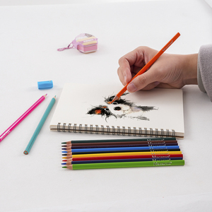 Xin Bowen 12 colores lápices solubles en agua lápiz de carbón lápices de madera de colores para niños - Product Image 4
