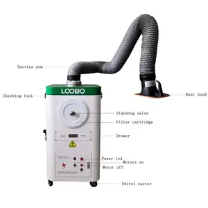 Kaynak co2 lazer için emme kolu ile duman ekstraktör makinesi, duman çıkarma toz toplayıcı duman hava temizleyici ekipmanları