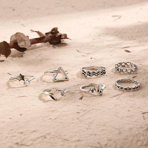 Anillo de Aleación con Diseño de Cola de Pez y Ondas, Geométrico, Triangular, Abierto y Hueco, Joyería al por Mayor - Product Image 2