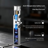 Briquet torche électronique en métal personnalisé, coupe-vent, à arc, portable, rechargeable USB, pour soudage, flamme bleue 1300°C