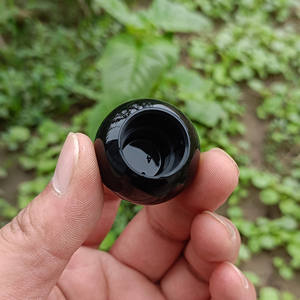 Chai nước hoa màu đen trong suốt pha lê thủy tinh trắng 50ml vuông lưỡi lê đen dày dưới đáy chai nước hoa - Product Image 2