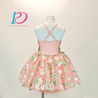 Kostum Tari Pertunjukan Anak Perempuan Warna Pink Manis, Gaun Spandex/Nylon