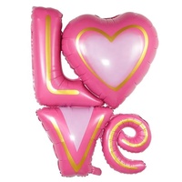 Grand ballon en feuille LOVE avec coeur Ballons de décoration pour la Saint-Valentin Décoration de fête pour proposition de mariage Ballons d'amour conjoints