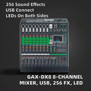 Consola Mezcladora de Audio Profesional de 4 Canales GAX-DX8 con Conexión USB, 256 Efectos DSP Integrados y Luces LED Dobles Laterales - Product Image 2