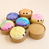 Jouet anti-stress sensoriel mignon en TPR en forme de boulette Smiley Face, à rebond lent