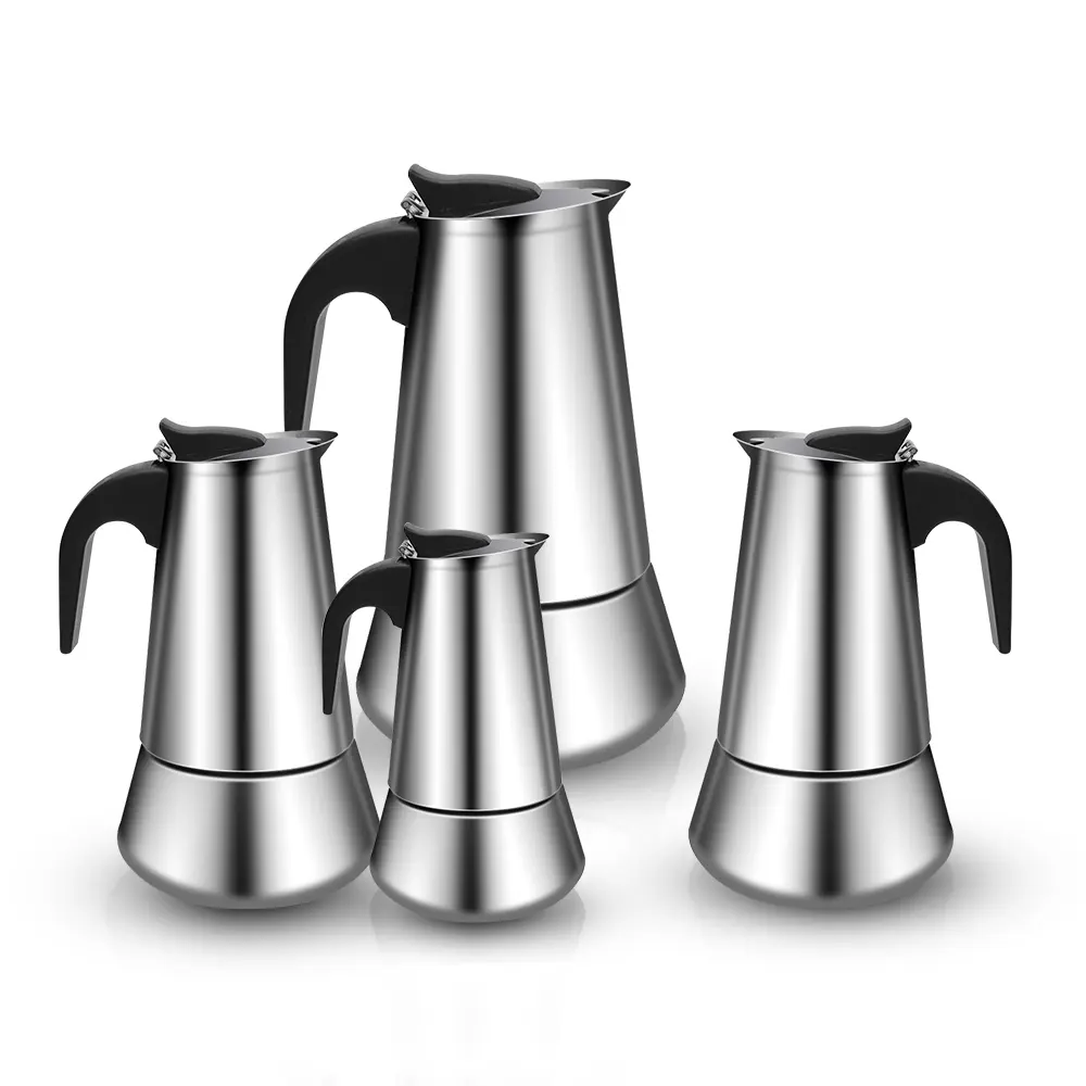 Stovetop Espresso Maker Stainless Steel Italian Coffee Maker Moka Pot Induction Coffee Machine Cafe Percolator Maker 6Cups