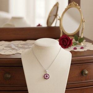 Diseño redondo rubí Baguette corte piedra encanto joyería turca hecha a mano al por mayor 925 joyería de plata esterlina - Product Image 3