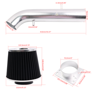 ชุดอุปกรณ์กรองอากาศแบบ Short Ram Air Intake สีดำ พร้อมไส้กรองอากาศ สำหรับอัพเกรดแบบ Bolt-on สำหรับรถยนต์ Toyota 4Runner Tacoma 2.7L L4 ปี 1995-1999 - Product Image 6