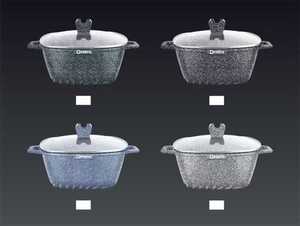 Ensemble de casseroles carrées professionnelles en aluminium 6 pièces 20 24 28 cm avec revêtement marbré, ustensiles de cuisine, vente en gros, fournitures de cuisine en vrac - Product Image 3