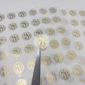 Transparente Goldfolie Runde Aufkleber Kundenspezifische Wasserfeste Durchsichtige Klebeetiketten für Markenbildung - Product Image 2