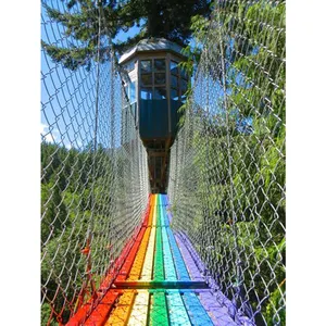 Cuerda de sendero natural, puente de suspensión de madera para parque de atracciones o aventura, Original, hecho de fábrica