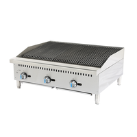Gril-charbroiler à gaz commercial ETL de 60 pouces avec plaque chauffante et rayonnement thermique, pour comptoir