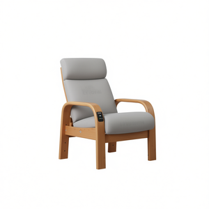 Sillón Reclinable de Masaje, Tapicería de Poliéster Gris Claro, Estructura de Madera Contrachapada Mediana, Operación Manual, Diseño Contemporáneo - Product Image 1
