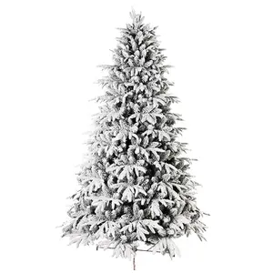2023 OurWarm all'ingrosso PVC lusso floccato grande neve automatica Pre illuminato albero di natale artificiale di lusso