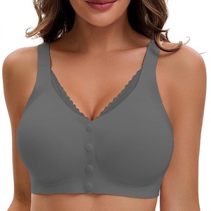 Soutien-gorge sans armatures YIYI grande <span class=keywords><strong>taille</strong></span> à fermeture avant, couvrant entièrement la poitrine, <span class=keywords><strong>invisible</strong></span>, lisse, dos en U, avec coussinets semi-fixés - Product Image 1