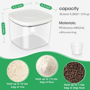 Contenedor de Almacenamiento Inteligente para Cereales, Harina, Granos y Arroz, con Sistema de Vacío y Aireación, Gran Capacidad, con Recordatorio por Aplicación, para el Hogar - Product Image 2