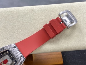 Montre squelette mécanique de luxe pour femme, qualité supérieure, étanche, mouvement ZF factory CRMA2, modèle RM07, avec diamants et cadran rouge. - Product Image 6