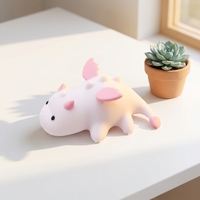 Veilleuse LED moderne blanc chaud en silicone, motif dessin animé Dragon Lait, tactile, pour chambre d'enfant, chevet, mur de fond, salon