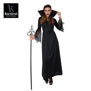 Venta al por mayor ODM gótico negro encaje bruja vestido con cuello de las mujeres <span class=keywords><strong>Halloween</strong></span> fiesta actuación TV y película <span class=keywords><strong>disfraz</strong></span> - Product Image 4