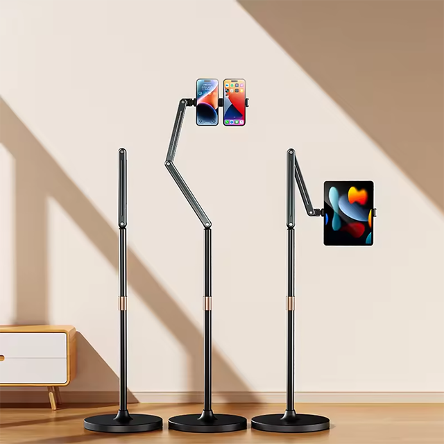 Sturdy Aluminum Alloy Mobile Phone Holders Tablet Floor Stand Holder Floor Phone Stand Metal Floor Stand for iPad Tablet Phones
