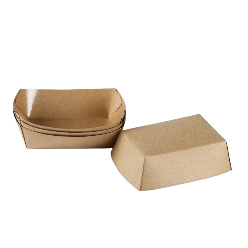 disposable greaseproof PE coated french fries chip paper tray boat box package for foodPopular
