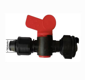Cinta de riego por goteo para agricultura, Conector de tuerca de bloqueo de plástico, válvula de cinta Dn17 para manguera plana, tubo suave plano - Product Image 3