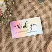 Cartes de visite holographiques, impression personnalisée, cartes de remerciement pour le commerce électronique pour les petites entreprises