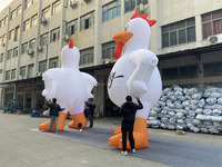 Noël géant coq gonflables sauter animaux mignon poulet pour vacances décor fête ferme décorations