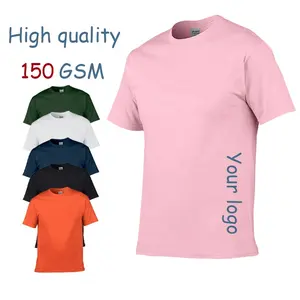 Kaus kasual pria musim semi kaus polos katun 100% murah T-shirt logo cetak gsm 150 OEM ODM